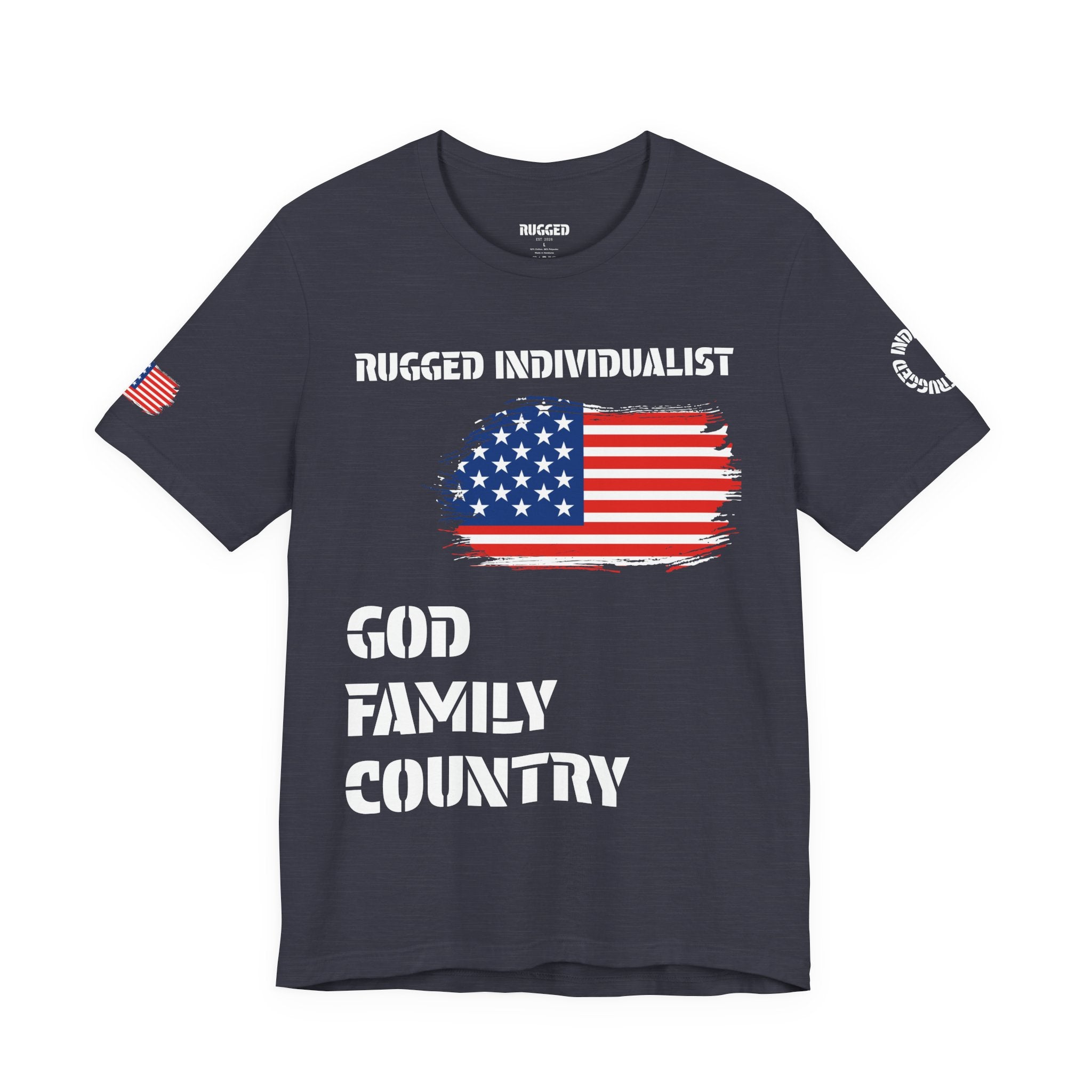 Rugged Individualist USA Tee | God, Family, Country