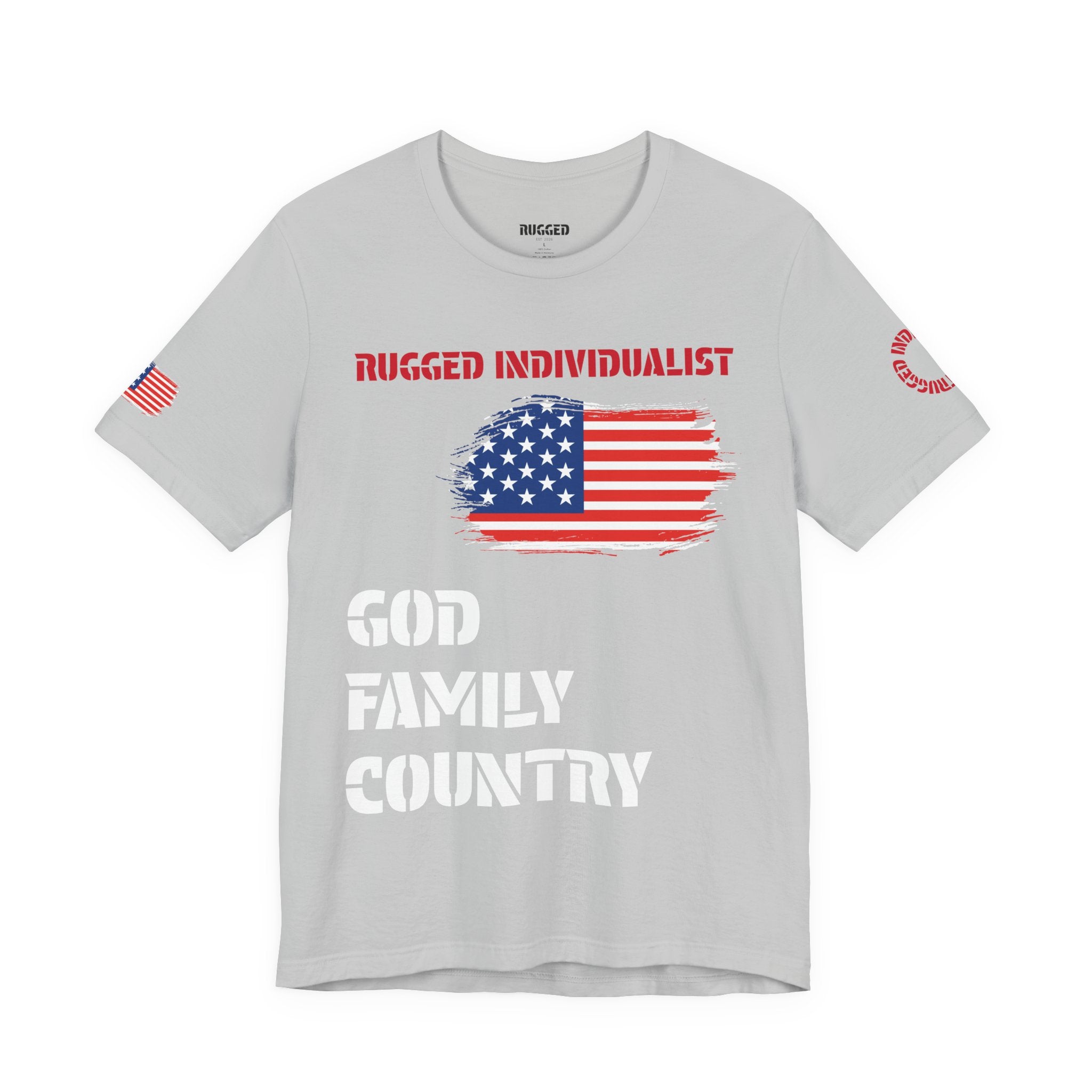 Rugged Individualist USA Tee | God, Family, Country