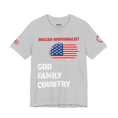 Rugged Individualist USA Tee | God, Family, Country