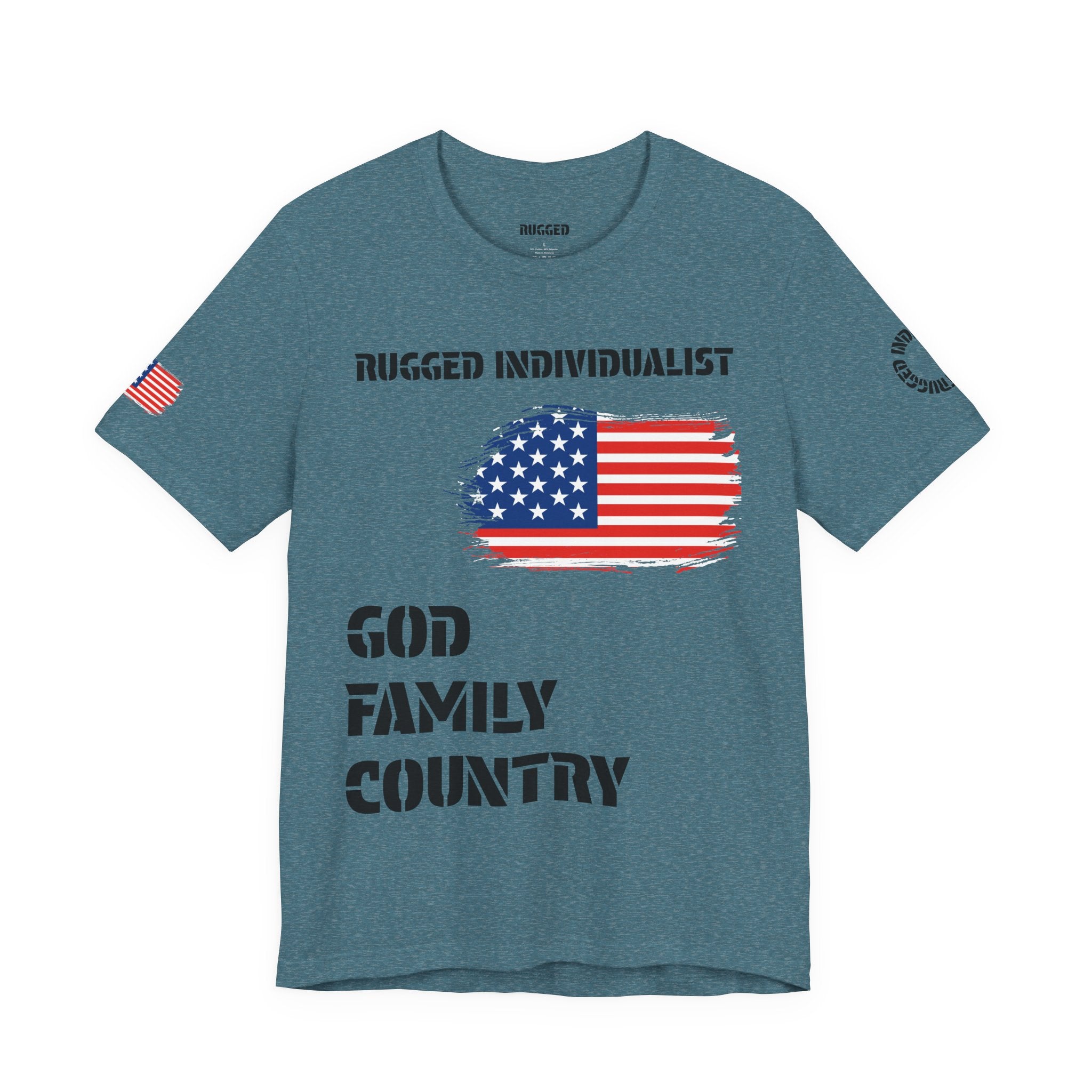 Rugged Individualist USA Tee | God, Family, Country